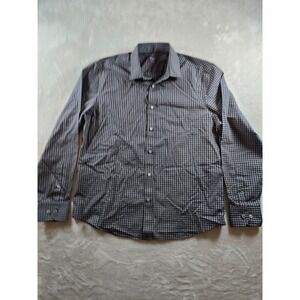 UNTUCKIT Alberdi Shirt Mens L Grey Check Regular Fit Long Sleeve 41693